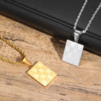 Chessboard Square Pendant — Gold