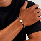 Cross Charm Stone Beaded Bracelet