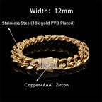 Stainless Steel Cuban Bracelet Iced Out Miami