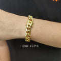 Iced Out Cuban Chain Necklace Stainless Steel 12MM