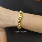 Iced Out Cuban Chain Necklace Stainless Steel 12MM