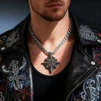Compass Viking Steel Pendant 316L Rune Vintage