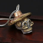 Retro Gothic Golden Cross Skull Pendant Necklace for Men Fashion Party Rock Motorcycle Riding Punk Jewelry Gift