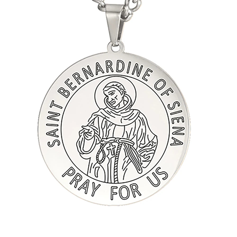 Dawapara Saint Christopher Medal Necklace Jesus Truet In You Amulet Catholic Jewelry Travelers Driver Gifts Stainless