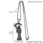 Grim Reaper Silver Chain Necklace — Stainless Steel