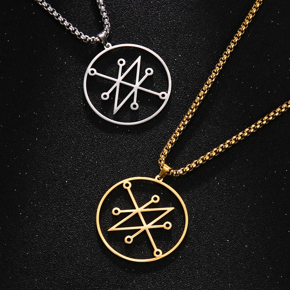 Azazel Sigil Demon Pendant Necklace — Stainless Steel