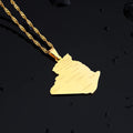 Algeria Map Pendant Necklace — Stainless Steel