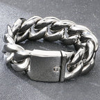 Cool 25/30mm Hip Hop Cuban Link Chain Bracelet Man Vacuum Plated 316l Stainless Steel Men's Bracelets Heavy Duty Street