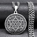Star of David Silver Pendant Necklace — Stainless Steel
