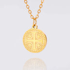 VASSAGO Religious Jerusalem Cross Charm Necklace for Women Stainless Steel Amulet Christian Catholic Vintage Jewelry