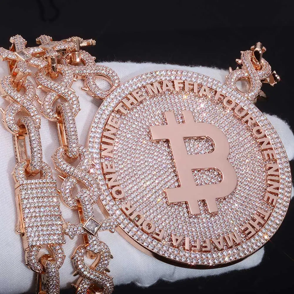 Iced Out Round Pendant Necklace CZ