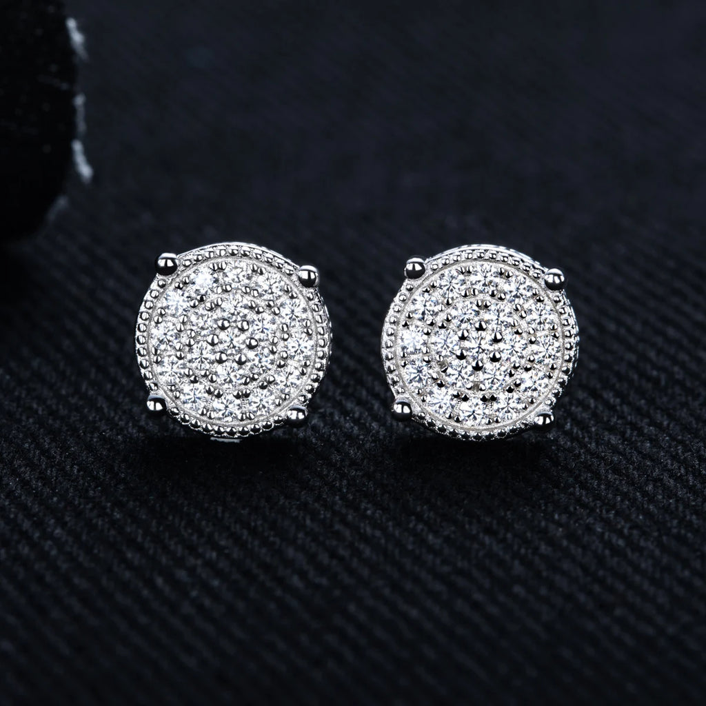 Iced Out Stud Earrings — 925 Silver