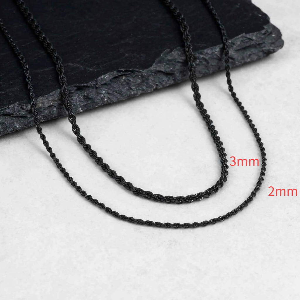 Two-Tone Twisted Rope Chain Necklace — Stainless Steel