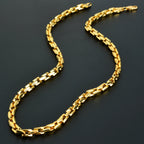 Original Dubai 18k Gold Plated Men's and Women's Necklace Irregular Rectangular Weaving Hip Hop Party Jewelry Gifts