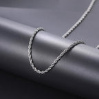 Rope Chain Necklace Two-Tone Stainless Steel 3MM