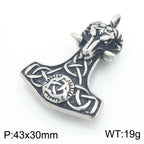 Viking Norse Thor Hammer Mjolnir Necklace — Stainless Steel