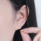 IOGOU 14K Solid Gold Moissanite Round Stud Earrings for Women Men GRA Certified Moissnaites 3mm 4mm 5mm 6mm 6.5mm Gold Jewelry