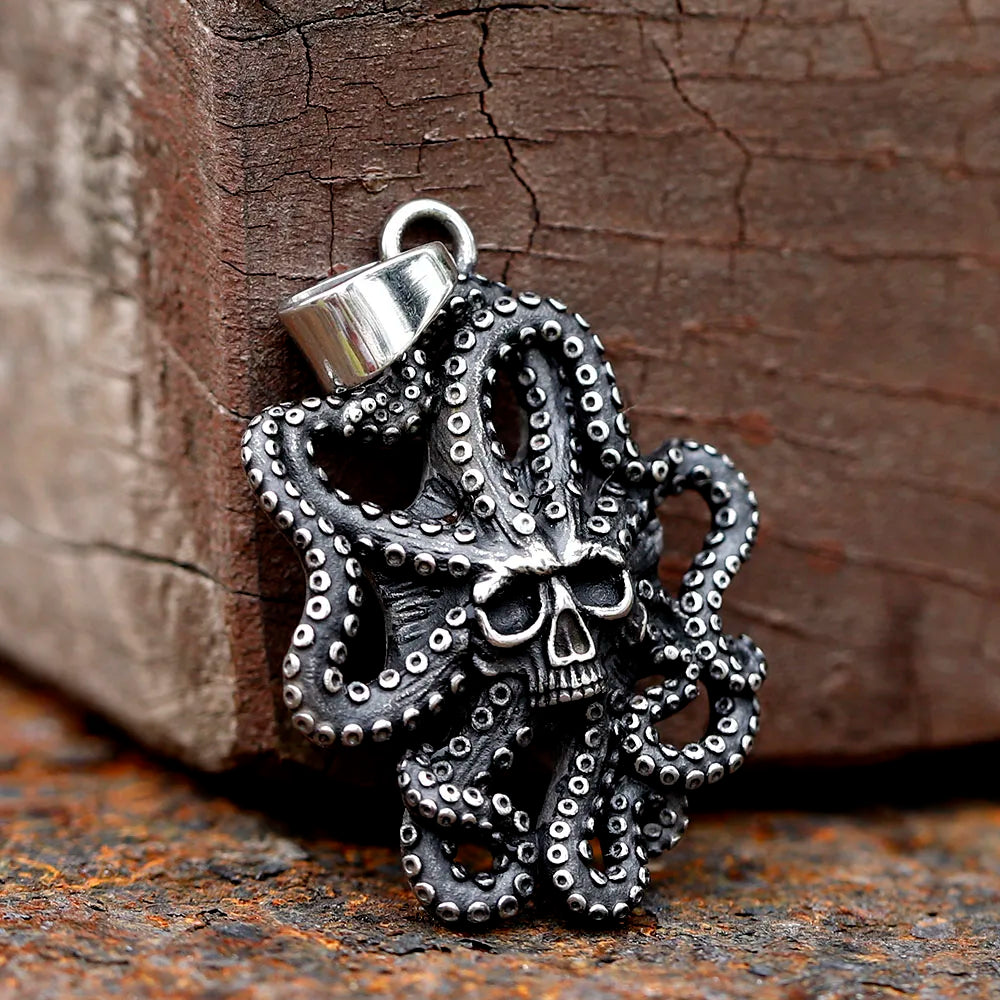 New Stainless Steel retro fashion skull squid animal Pendant Necklace Dropshipping gift free shipping