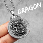 Chinese Dragon Stainless Steel Pendant Necklace