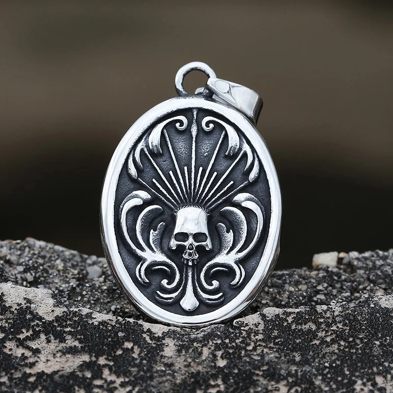 Three Wise Skulls Pendant — Stainless Steel