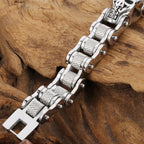Cool Skull Head Motorcycle Chain Bracelet for Men 316L Stainless Steel Punk Biker Jewelry Gothic Rockers' Wristband