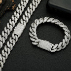 Cuban Chain Necklace Iced Out Gold 15MM