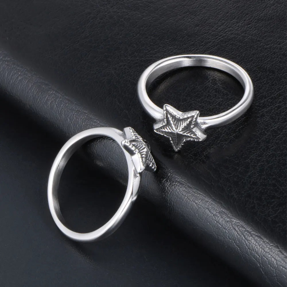 Five-Pointed Star Ring for Men — Stainless Steel