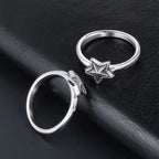 1Pcs Non-Fading Stainless Steel Cross-Border Five-Pointed Star Men's Ring Punk Hip-Hop Jewelry