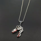 Gothic T-Rex Dinosaur Skull Necklace — Zinc Alloy