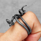 Poisonous Snake Ring 316L Stainless Steel Men Rings Rock Punk Vintage for Male Rider Jewelry Accessories Best Gift