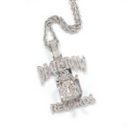 Deathlow Records Prisoner Necklace Stainless Steel Men's Fashionable Jewelry Hip-hop Rock Iced Out Pendant Party Gift