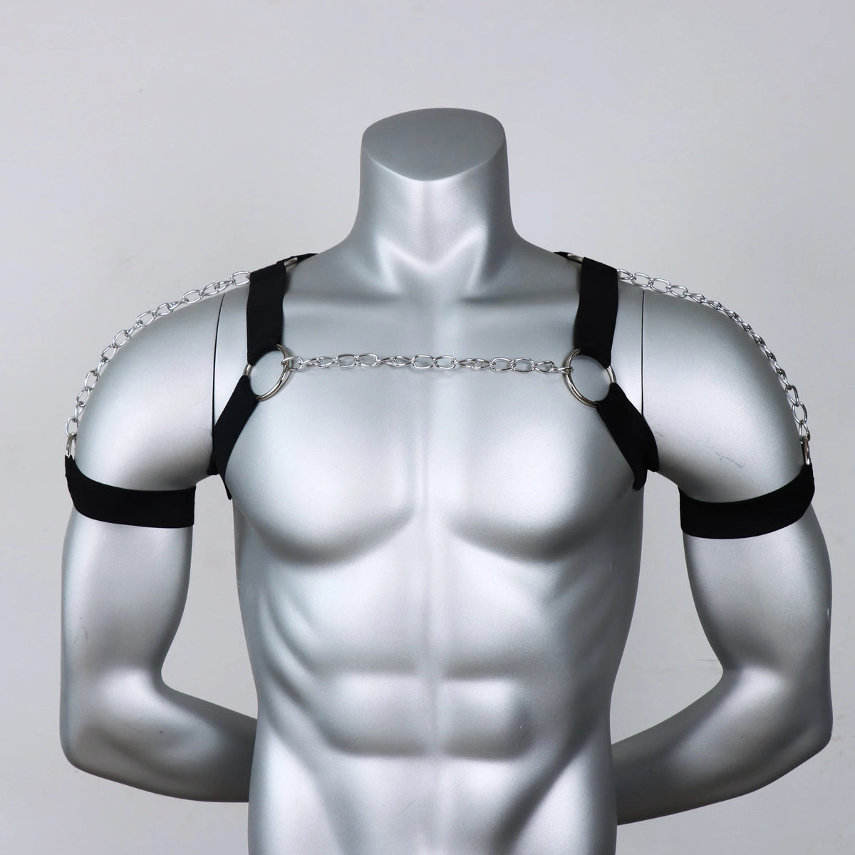 Punk Adjustable Chest Harness Chain — Black-Tone