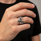 Fashion Gothic Bat Ring for Men, Non-fading Stainless Steel Creative Animal Rings, Punk Unique Design Finger Jewelry