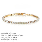 Fashion 2.5mm Zirconia Tennis Bracelet for Women Crystal Charm Designer Tennis Thin Chain Bracelet on Hand Wedding