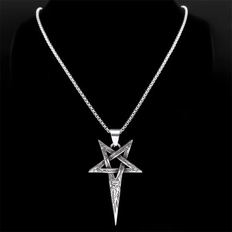 Eye of Horus Pentagram Stainless Steel Pendant Necklace