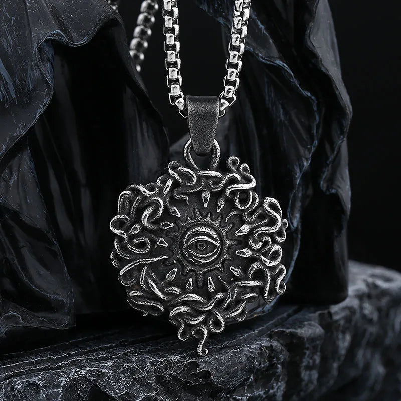 Eye of God Stainless Steel Pendant Necklace