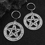 Star Viking Steel Earrings Nordic Rune Pentacle