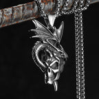 Dragon Skull Stainless Steel Pendant Necklace