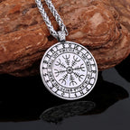 Nordic Mythology Courageous Men Helmet of Awe Necklace Handmade Gold Color Celtic Knot Amulet Biker Party Club Pendant