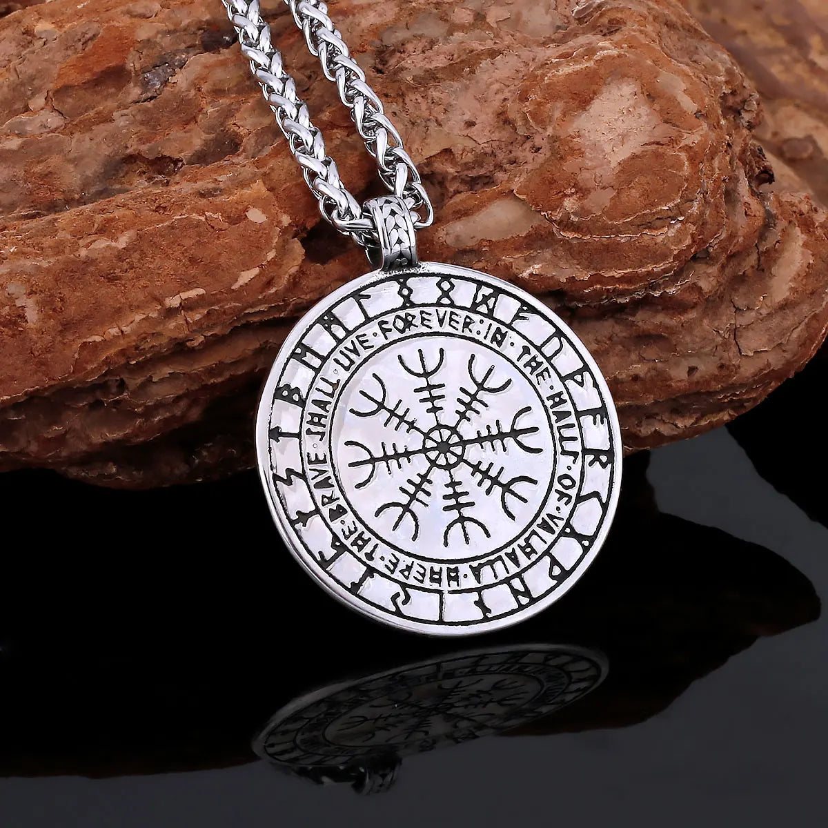 Nordic Mythology Courageous Men Helmet of Awe Necklace Handmade Gold Color Celtic Knot Amulet Biker Party Club Pendant