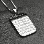 Stainless Steel Islam Religious Muslim Pendant Engraved Necklace for Women & Men Trendy All-match & Exquisite Jewelry