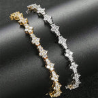 Round Stone Star CZ Bracelet — Stainless Steel