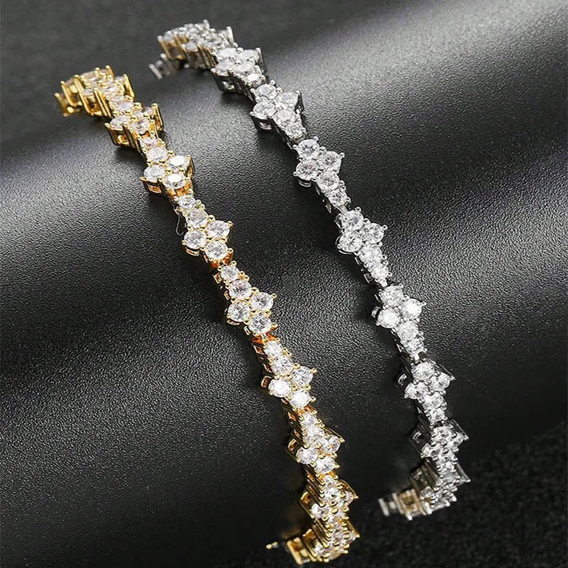 Round Stone Star CZ Bracelet — Stainless Steel