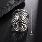 Stainless Steel Adjustable Triskele Rings Celtic Knot Spiral Amulet Rings for Women Triskelion Irish Jewelry Christmas