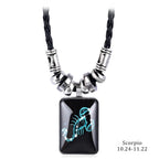 2024 Personalized Pendant Necklace Galaxy Constellation Design 12 Zodiac Sign Horoscope Astrology Necklace For Women Men Resin J