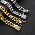 Iced Out Cuban Chain Necklace Stainless Steel Miami