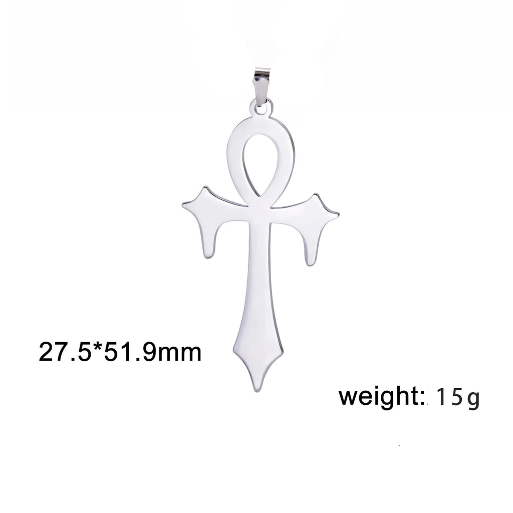 LIKGREAT Egyptian Ankh Cross Egypt Eye Pendant for Necklace Earrings Stainless Steel Eye of Horus Charms for Jewelry