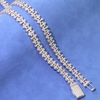 Iced Out Cross Chain Necklace Stainless Steel CZ