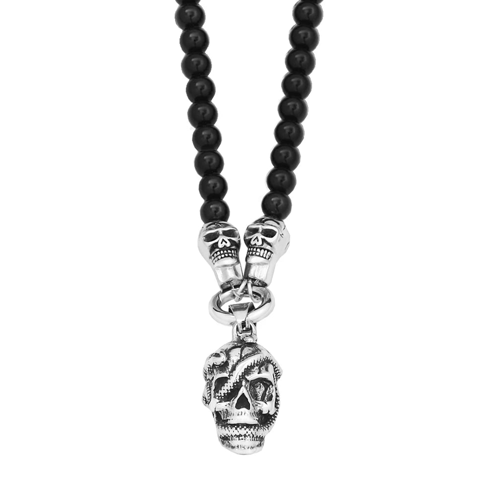 Skull Black Pendant Vintage Punk Rock 50CM Long