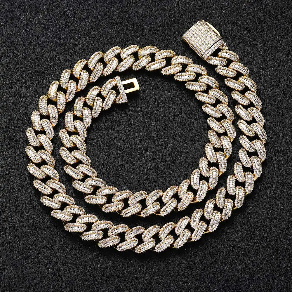 Iced Out Cuban Necklace Stainless Steel 15MM